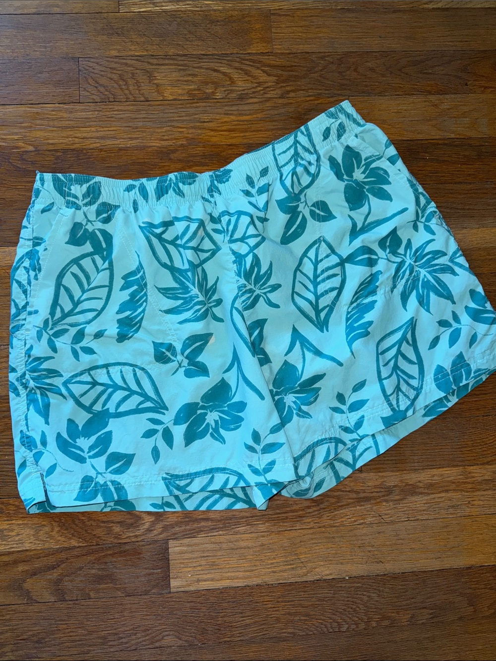 Columbia Teal Tropical Print Swim Shorts
